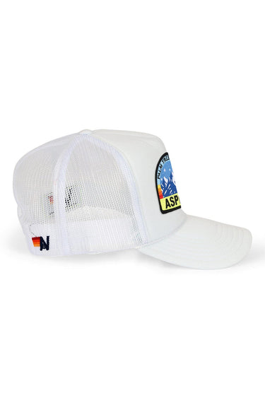 PALM TREE FESTIVAL ASPEN 2026 VINTAGE LOW RISE TRUCKER - WHITE