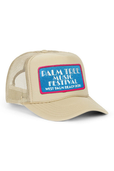 PALM TREE FESTIVAL WEST PALM 2026 VINTAGE LOW RISE TRUCKER - SAND