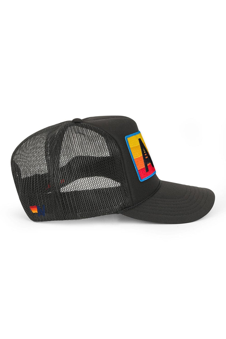 Logo Rainbow Vintage Low Rise Trucker Hat, Gold main image 0