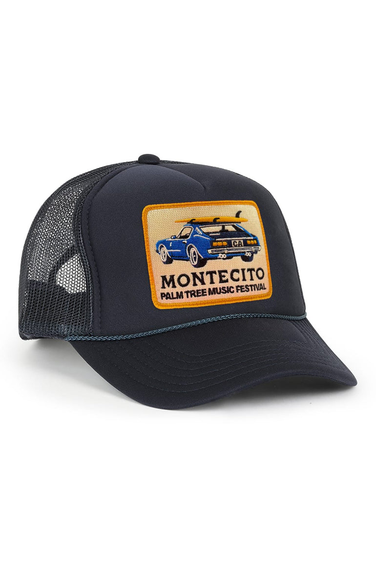 PALM TREE FESTIVAL MONTECITO 2026 VINTAGE LOW RISE TRUCKER - NAVY
