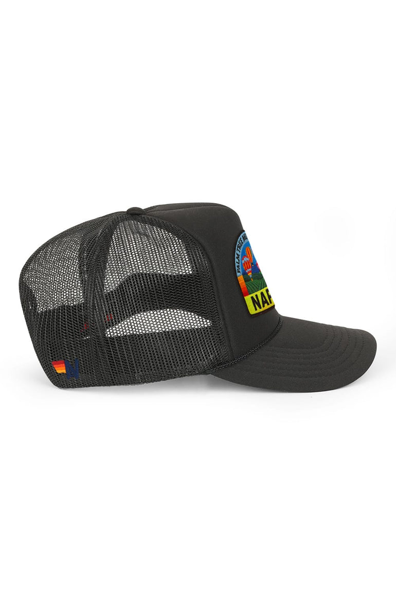 PALM TREE FESTIVAL NAPA 2026 VINTAGE LOW RISE TRUCKER - BLACK