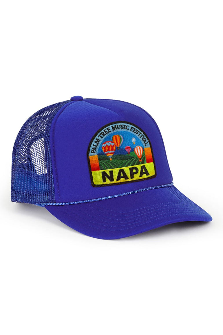 PALM TREE FESTIVAL NAPA 2026 VINTAGE LOW RISE TRUCKER - ROYAL