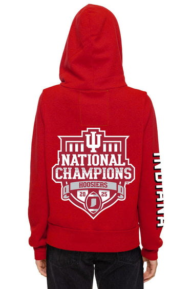 INDIANA UNIVERSITY 2025 CHAMPIONS ZIP HOODIE - CRIMSON