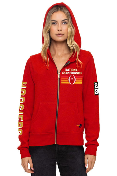 INDIANA UNIVERSITY CFP 2026 UNISEX ZIP HOODIE - CRIMSON