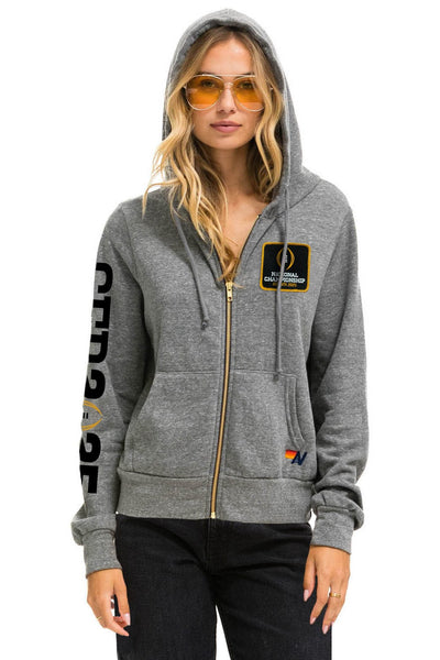 NOTRE DAME CFP 2025 UNISEX ZIP HOODIE - HEATHER GREY – Aviator Nation
