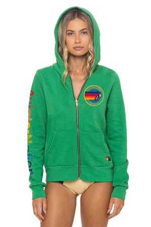 AVIATOR NATION ZIP HOODIE - KELLY GREEN