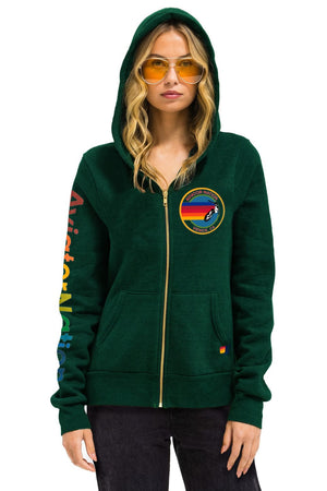 AVIATOR NATION ZIP HOODIE - MIAMI GREEN