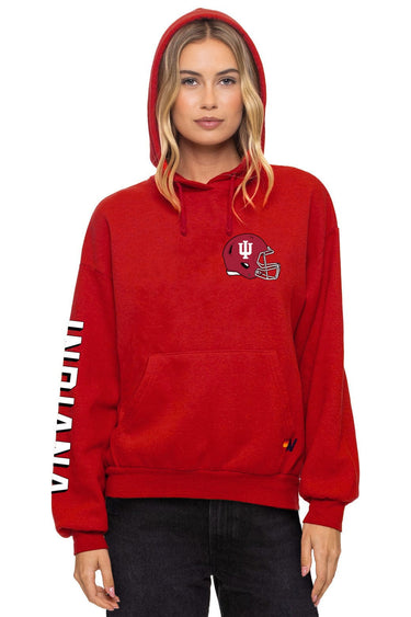 INDIANA UNIVERSITY 2025 CHAMPIONS RELAXED PULLOVER HOODIE - CRIMSON