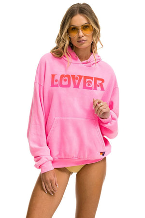 LOVER RELAXED PULLOVER HOODIE - NEON PINK