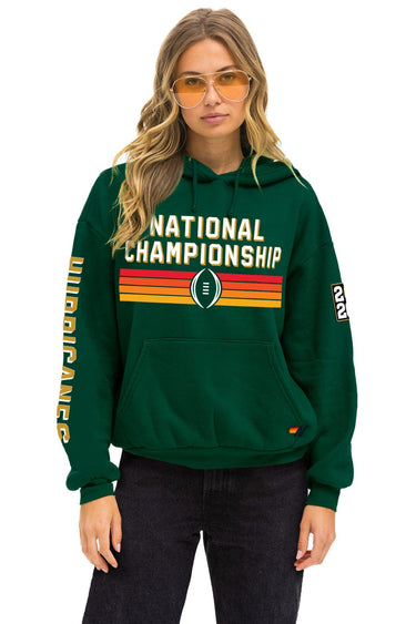 UNIVERSITY OF MIAMI CFP CHAMPIONS 2026 RELAXED PULLOVER HOODIE - MIAMI GREEN