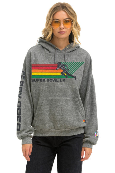 SUPER BOWL 2026 RELAXED PULLOVER HOODIE - HEATHER GREY