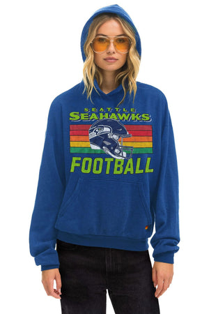 SEATTLE SEAHAWKS HELMET RELAXED PULLOVER HOODIE - ROYAL