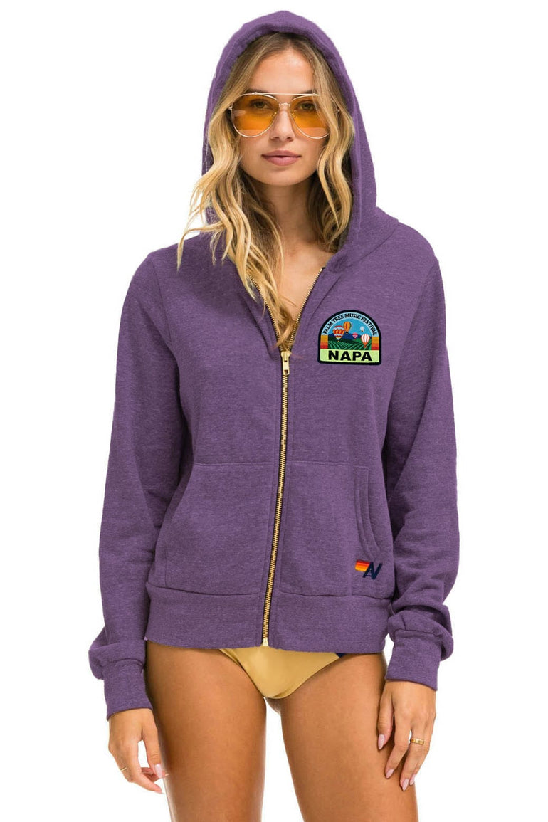 PALM TREE FESTIVAL NAPA 2026 ZIP HOODIE - GRAPE