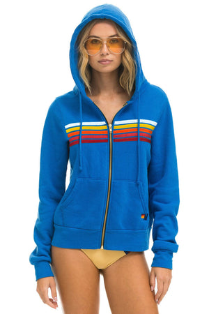 5 STRIPE HOODIE - ADVENTURE BLUE // RAINBOW WHITE