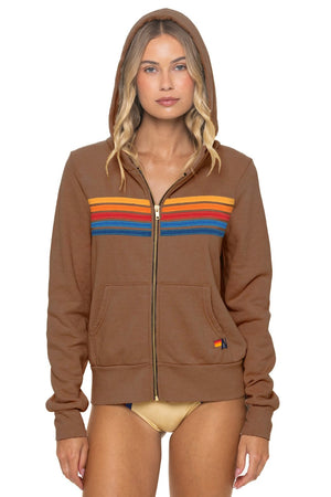 5 STRIPE HOODIE - CINNAMON
