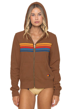 5 STRIPE HOODIE - CINNAMON