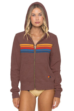 5 STRIPE HOODIE - MOCHA