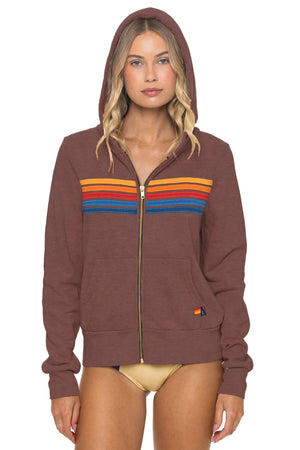 5 STRIPE HOODIE - MOCHA