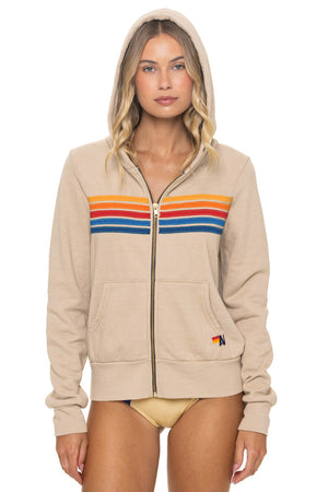 5 STRIPE HOODIE - SAND