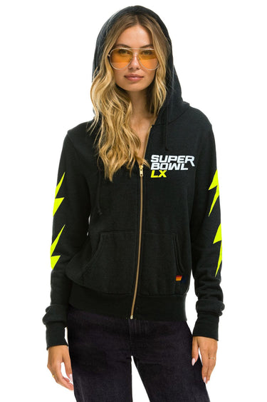 SUPER BOWL 2026 BOLT ZIP HOODIE - CHARCOAL