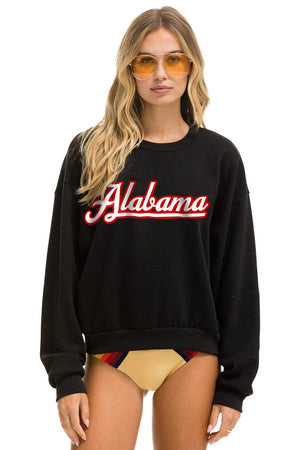 UNIVERSITY OF ALABAMA RELAXED CREW SWEATSHIRT - BLACK
