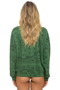 BANDANA RELAXED CREW SWEATSHIRT - PALM