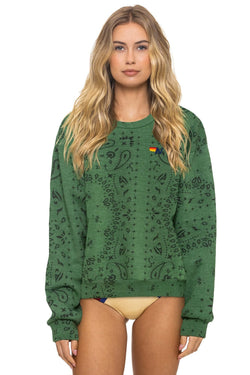 BANDANA RELAXED CREW SWEATSHIRT - PALM
