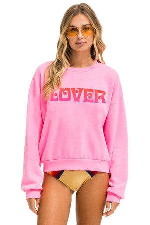 LOVER RELAXED CREW SWEATSHIRT - NEON PINK
