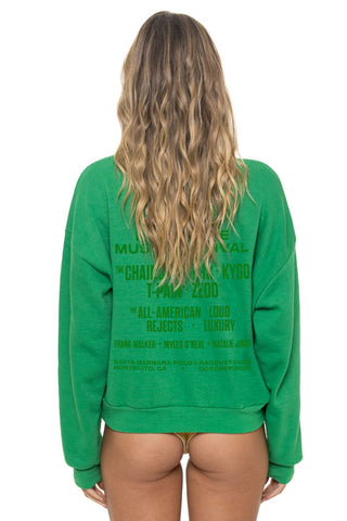 Palm Tree Festival Montecito 2026 Relaxed Crew Sweatshirt Kelly Green - women's back