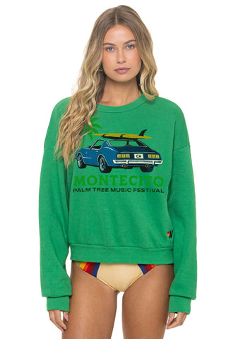Palm Tree Festival Montecito 2026 Relaxed Crew Sweatshirt Kelly Green - women's front