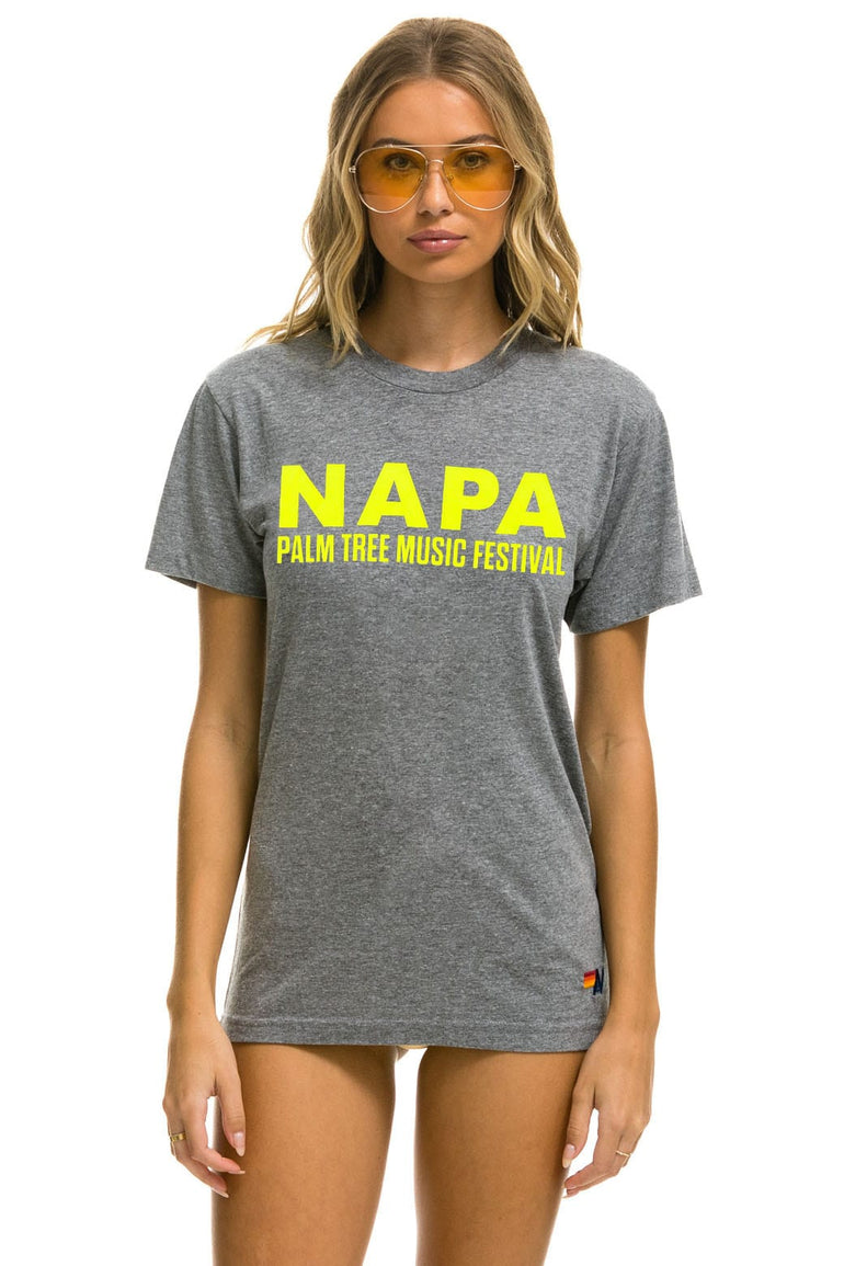 PALM TREE FESTIVAL NAPA 2026 CREW TEE - HEATHER GREY