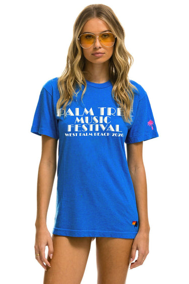 PALM TREE FEST WEST PALM 2026 CREW TEE SHIRT - COBALT