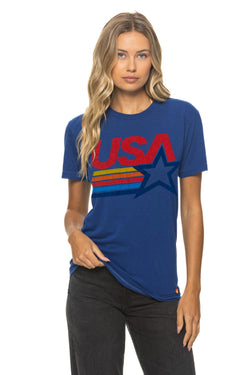 USA STAR CREW TEE - ROYAL