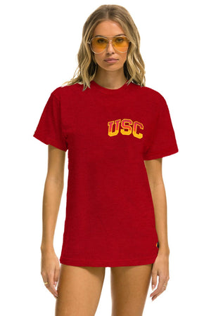 UNIVERSITY OF SOUTHERN CALIFORNIA BOLT CREW TEE SHIRT - CARDINAL