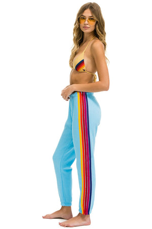 5 STRIPE SWEATPANTS - SKY // YELLOW // PURPLE