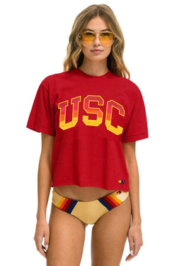 UNIVERSITY OF SOUTHERN CALIFORNIA BOYFRIEND TEE - CARDINAL