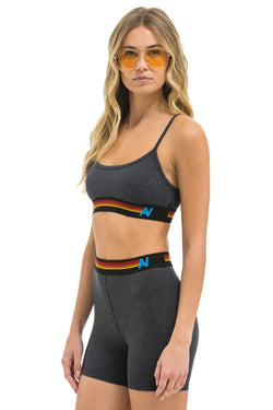 LOGO 4 INCH HI-RISE BIKER SHORT - CHARCOAL