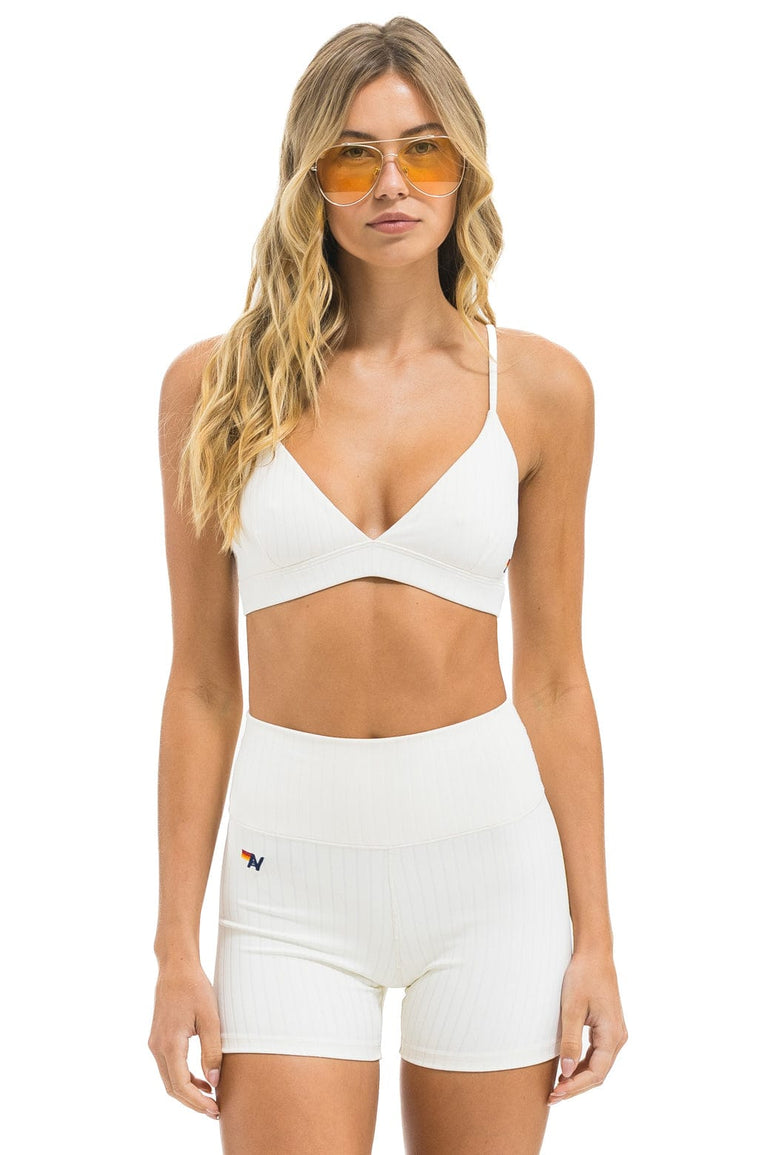WIDE RIB 4IN HI-RISE BIKER SHORT - VINTAGE WHITE