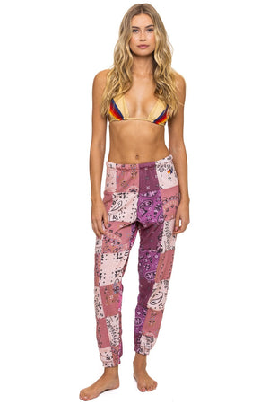 BANDANA QUILTED SWEATPANTS - PINK