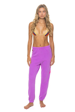 BOLT SWEATPANTS - NEON PURPLE // NEON PINK