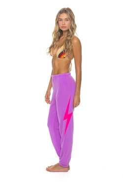 BOLT SWEATPANTS - NEON PURPLE // NEON PINK