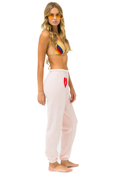 BOLT HEART SWEATPANTS - LIGHT PINK