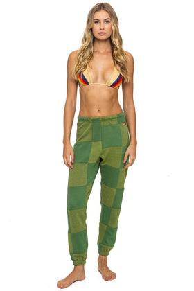 CHECK QUILTED SWEATPANTS