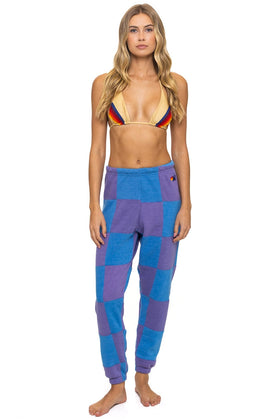 CHECK QUILTED SWEATPANTS
