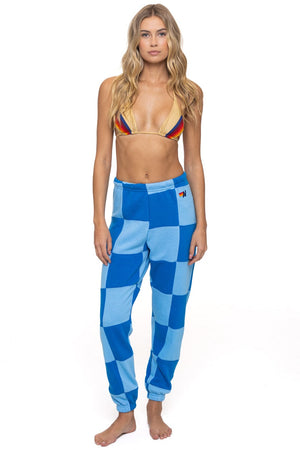 CHECK QUILTED SWEATPANTS - SKY // ADVENTURE BLUE