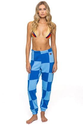 CHECK QUILTED SWEATPANTS