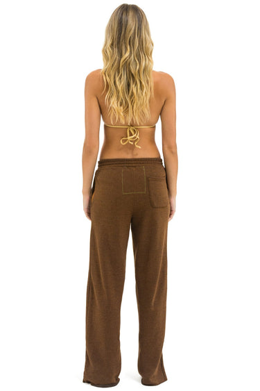 WIDE LEG POCKET SWEATPANTS - CHOCOLATE