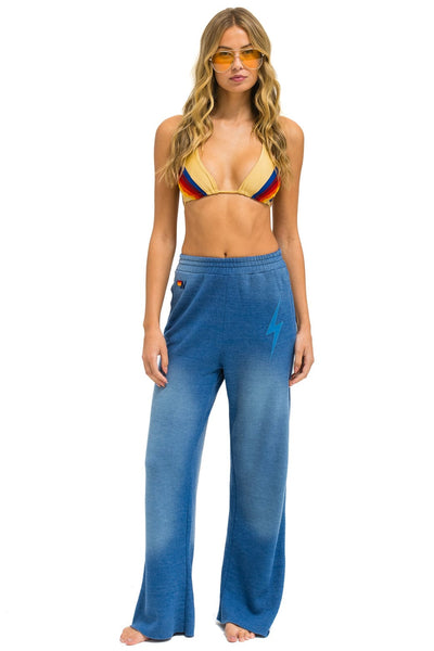 BOLT STITCH WIDE LEG POCKET SWEATPANTS - FADED WATER – Aviator Nation