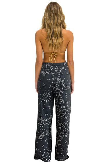 BANDANA WIDE LEG POCKET SWEATPANTS - CHARCOAL