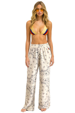 BANDANA WIDE LEG POCKET SWEATPANTS - VINTAGE WHITE